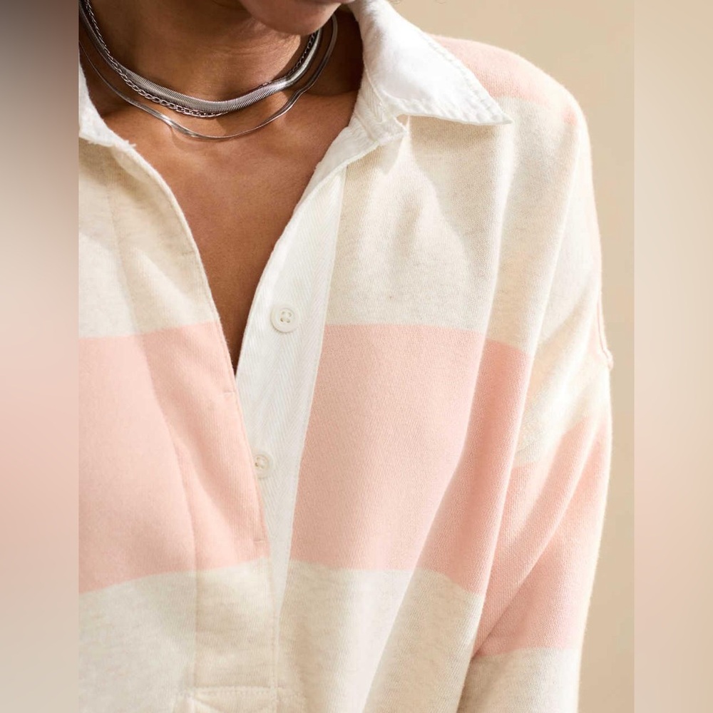 Aerie Prep Rally Rugby Sweatshirt size XS - Picture 4 of 8
